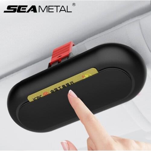 Car Sunglasses Case Universal Car Organizer Sun Visor Storage Bag Multifunction Glasses Box for Card Holder Sun Visor Clip Mount