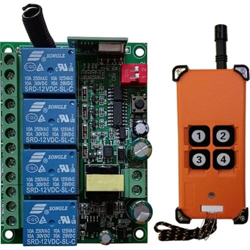 3000m AC110V 220V 4CH Radio Controller RF Wireless Remote Control Overhead travelling crane System Receiver+ number keys Remote