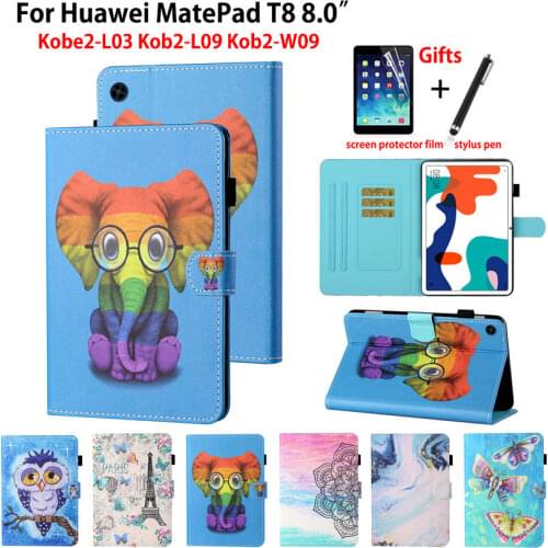 Case For Huawei MatePad T8 T 8 2020 Cover KOB2-W09 KOB2-L09 Kobe2-L03 Funda Tablet Kids Fashion Cartoon Stand Shell Capa +Gift
