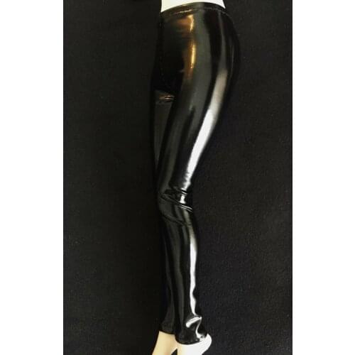 Custom Black Stretch Leather Pants for 1:6th Female Figure Doll