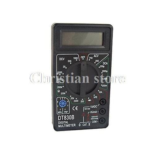 Black AC DC Volt Hfe Testing Multitester w Probe Leads