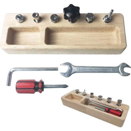 Wooden Screw Driver Board Basic Skills Educational Toy Nuts Screw Bolts Set Kids Screwdriver Board Montessori Toy Pretty
