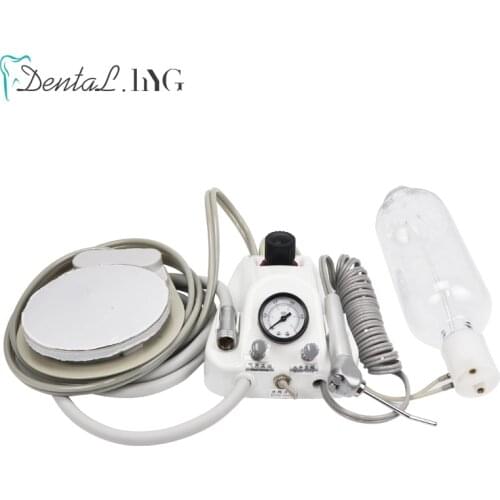 Portable Dental Turbine Unit Work with Air Compressor 3 Way Syringe 2/4 Holes Teeth Whitening Dental Equipment Plastic Shell