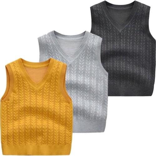 Kids Waistcoat High Quality Knitted Sleeveless Sweater Boys Vest 2019 Autumn Little Boys Jacket Toddler Baby Clothes Boys Vests