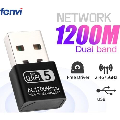 Dual band AC1200 Wifi Adapter USB 600Mbps Wi fi Adapter 5Ghz Antenna USB Ethernet PC Wireless Lan Wifi Dongle AC Wifi Receiver