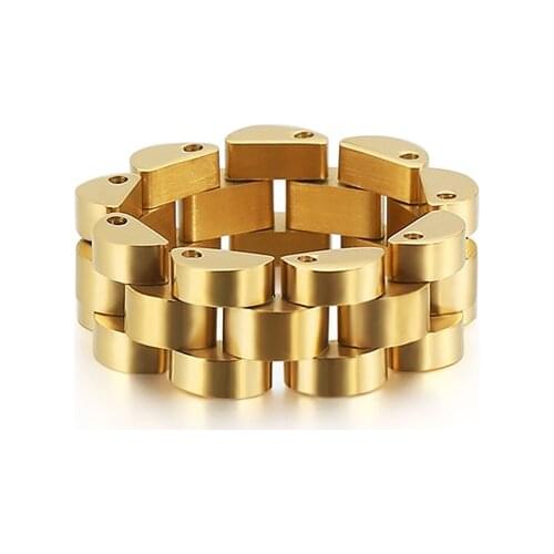 European and American new titanium steel ring watch chain design hip hop jewelry stainless steel ladies simple wind ring