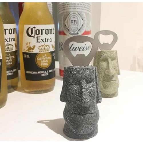 Moai Stone Statues Easter Island Monolith Statue Decoration Moai Bottel Opener Desktop Ornaments home decor GY47