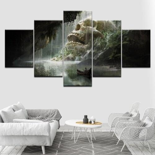 Canvas Painting Art Station Skull Cave 5 Pieces Canvas Wall Art Painting Modular Wallpapers Poster Print for living room Decor