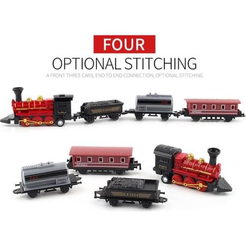 1:43 Classical Alloy Retro Steam Simulation Joint Train Diecast Model Car Toy Fun Funny Gadgets Interesting Toys for Children