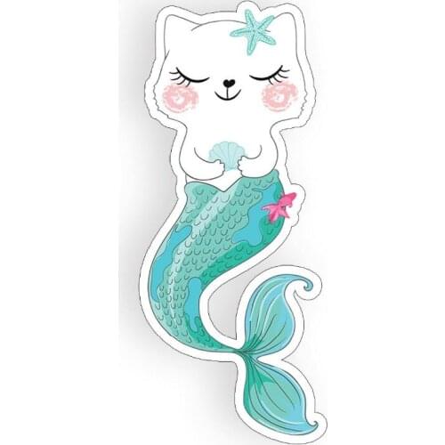 Cat Mermaid Sticker Kitty Kitten Laptop Cup Car Window Bumper Vinyl Decal Decor
