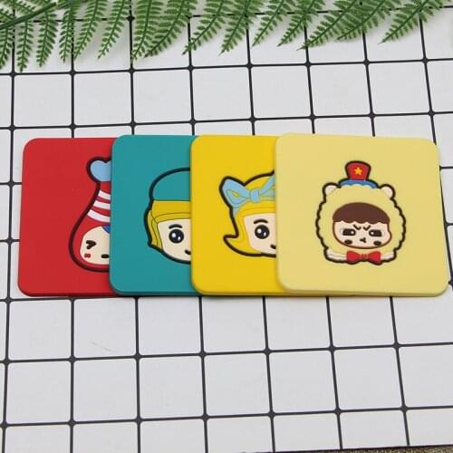 PVC Soft Rubber Coaster Table Mat Western Placemat Insulation Pot Mat Cartoon Placemat Silicone Table Mat Bowl Spot Creative