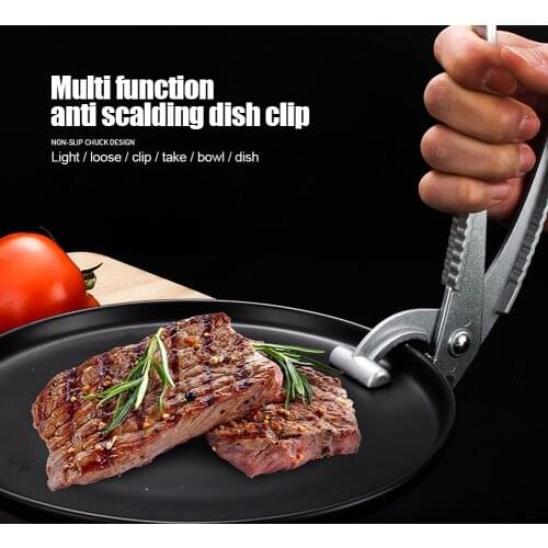 Kitchen Portable Dish Plate Lifter Tool Non Slip Tongs Restaurants Anti Scalding Hot Bowl Aluminum Alloy Pot Clip Pan Gripper