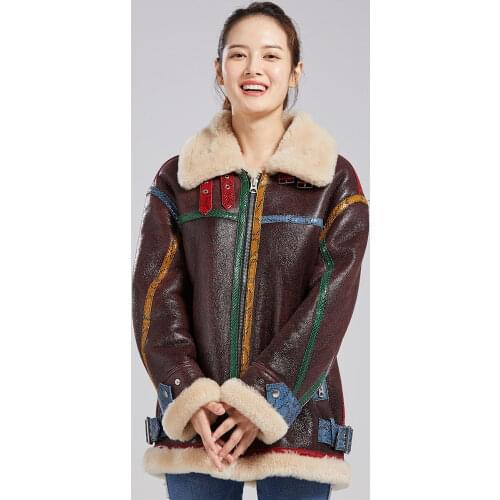 MENINA BONITA 2021 New Double Faced Fur Winter Jacket Women Genuine Leather Coat Natural Merino Sheep Fur Outerwear Streetwear