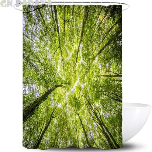 Forest sky Bath Curtains farmhouse decor Waterproof Polyester tropical pattern landscape Shower Curtains Screen with Hook new