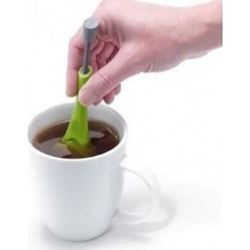 1pc Reusable tea brewerBuilt-in plungerHealthy and rich taste Steep stirring and squeezing tea and coffeePlastic filter
