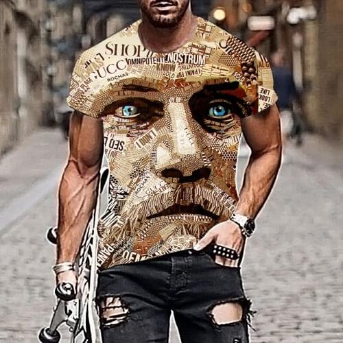 2021 summer fashion handsome man 3D New style hot sale in mens T-shirt gentleman style design short sleeves