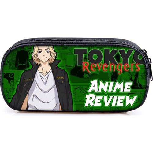 Anime Tokyo Revengers Nylon Pencil Case Zip Cosmetic Bag Student Casual Penbag Makeupbag Women Travel Stationery Bags