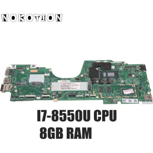 NOKOTION 02DA008 For Lenovo YOGA X380 Laptop Motherboard DTZS1 LA-F421P 13.3 Inch I7-8550U CPU 8G RAM GMA UHD 620