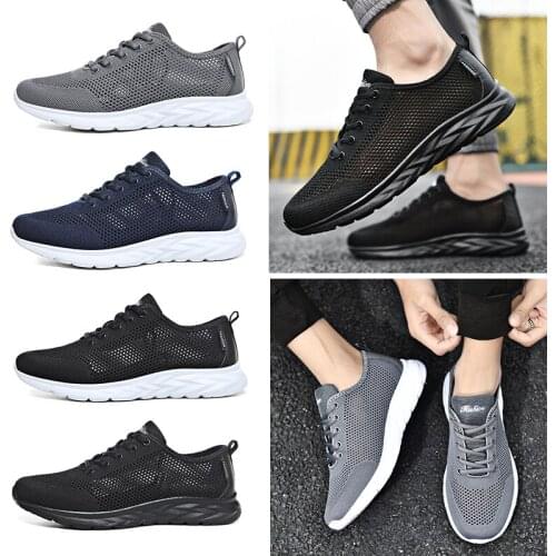 New Men Shoes Sneakers Light Breathable Mesh Casual Shoes Lace-up Loafers Comfortable Walking Sneakers Free Shiping Shoes Men