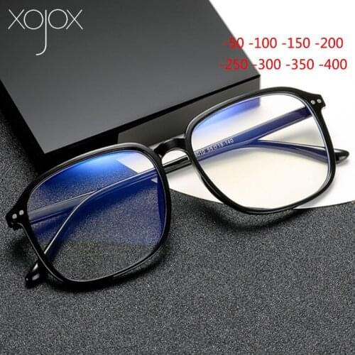 XojoX Finished Myopia Glasses Vintage Women Men Short-sight Eyewear Oversizes Clear Nearsighted Eyeglasses -0.5 -1.0 -1.5 -2.0