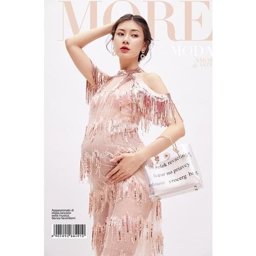 Maternity dresses New Greek Pregnant Women Photo Clothing Photo Shoot Super Fashion Sequins Long Skirt Photo Studio Clothing