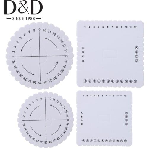 4Pcs/ Set Bracelet Knitting Kumihimo Disc Disk Tray Braided Rope Knot Round Square Handmade Craft DIY Tool Jewelry Desgin Board