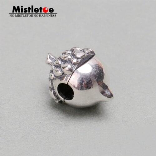 Authentic 925 Sterling Silver Pine nuts Clip Stopper Charm Bead Bracelet Jewelry