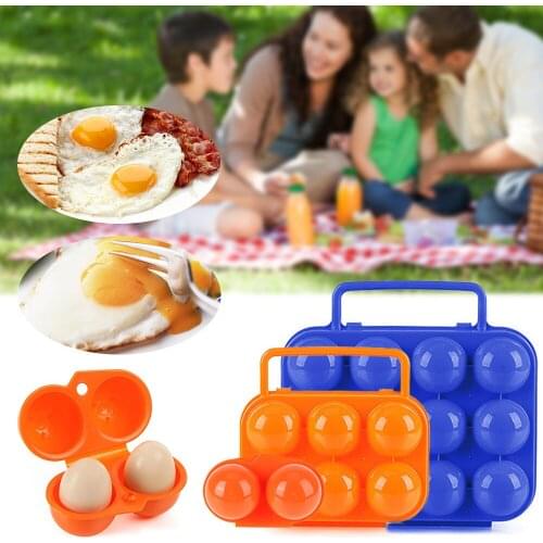 Outdoor Camping Tableware Portable Camping Picnic BBQ Egg Box Container Egg Storage Boxes Travel Kitchen Utensils Camping Gear