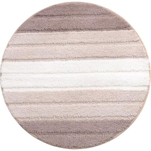 Drop Shipping Microfiber color stripes Round Carpet DoorMat 80cm Bathroom Non-slip Water absorption Rug Flannel Gift Mats