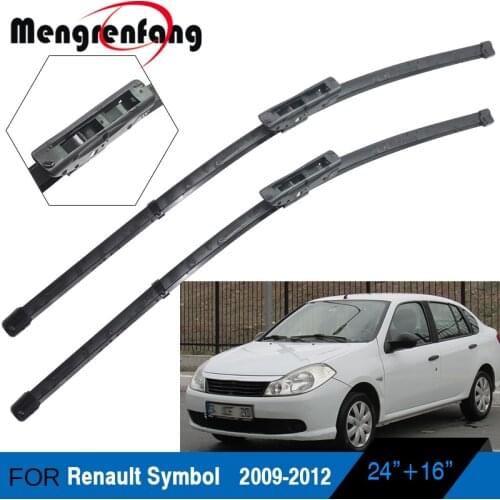 For Renault Symbol Car Wiper Blades Front Windscreen Soft Rubber Wiper Bayonet Arms 2009 2010 2011 2012