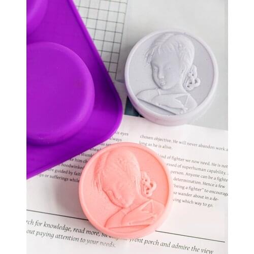 4-hole Retro Caryatids Silicone Mold DIY Handmade Soap Mold for Soap Making High Temperature Resistant Food Grade Chocolate Mold