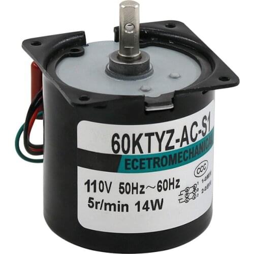 60KTYZ 6000 Hours Lifetime Metal Gear 14W 220V AC Synchronous Motor