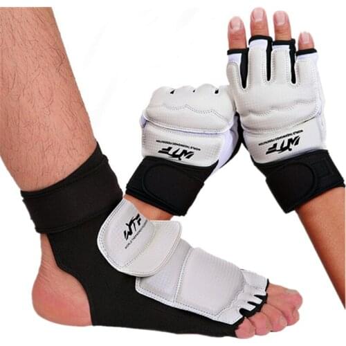 Taekwondo Training Gloves Foot Protector Guard Karate Boxing Combat Kickboxing Hand Gloves Foot Shoes Protect Suit Gear