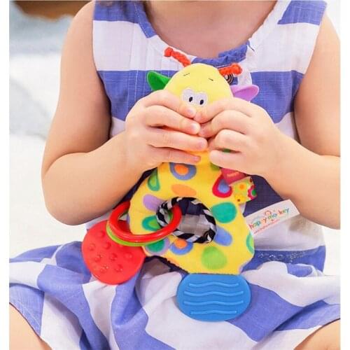 YANUO Is Suitable for 0-3 Years Old Baby Toy Stuffed Animal Cute Doll O-shaped Soft Bite Giraffe Talking Brain Game Tooth Gel