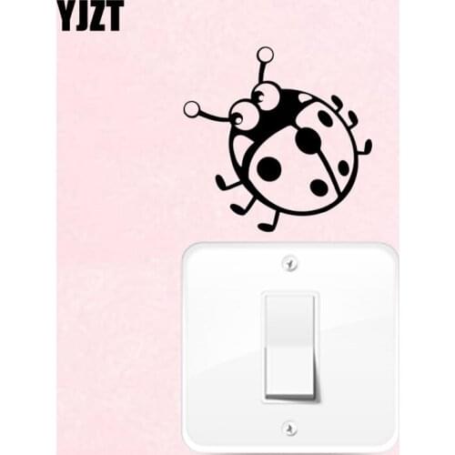 YJZT Cartoon Wall Decal Switch Sticker Funny Animals Ladybug Bedroom Kids Room Decor 17SS0200
