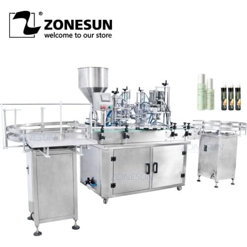 ZONESUN Custom Full Automatic Cosmetic Liquid Milk Honey Squeeze Bottle Vial Filling And Capping Machine for Production Line