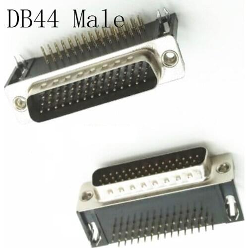 10pcs 44 pin DB44 DR44 Male Female Right Angle Riveting Type Serial Port Welding Board Adapter Connector