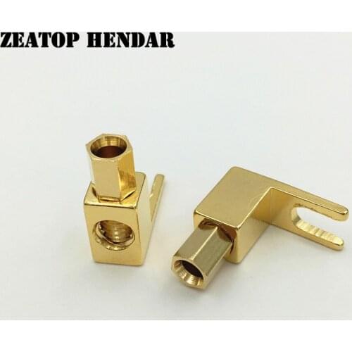 100Pcs Brass Speaker Fork Terminal Jack Connector Spade Plug for 4mm U Banana Plug Adapter