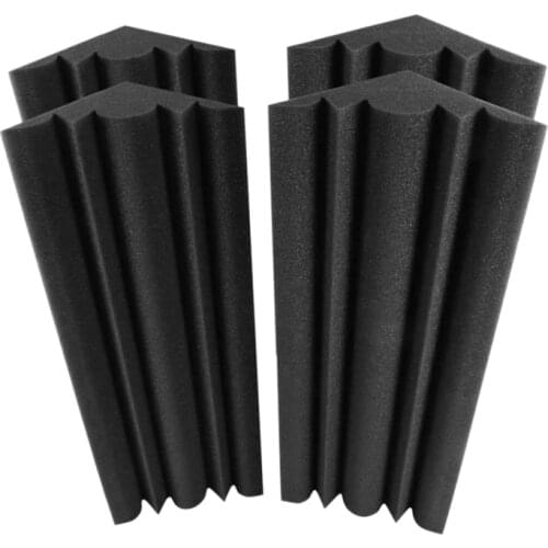 New 4PCS Acoustic Foam Panels High Density Sound Insulation Fire Retardant Bass Trap Foam for Home Studio Theater,18X18X30cm