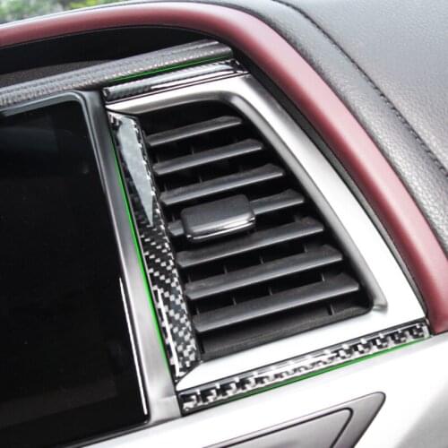 6pcs Car Carbon Fiber Center Control Air Condition Vent Outlet Frame Strips Cover Trim For Toyota Highlander 2015 2016 2017 2018