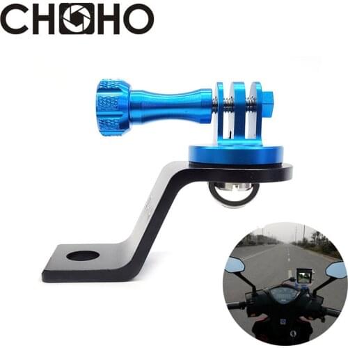 For Gopro Accessories Aluminum bracket CNC Mount Motorcycle rearview mirror Ride Long Screw For Go Pro Hero 9 SJCAM Xiaomi Yi 4K