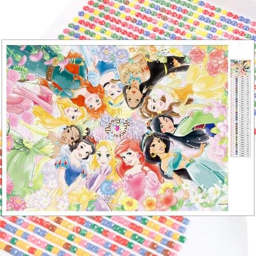 5D DIY Diamond Painting Disney Princess Collection Cartoon Square Round Handmade Mosaic Set Embroidery Cross Stitch Home Decor