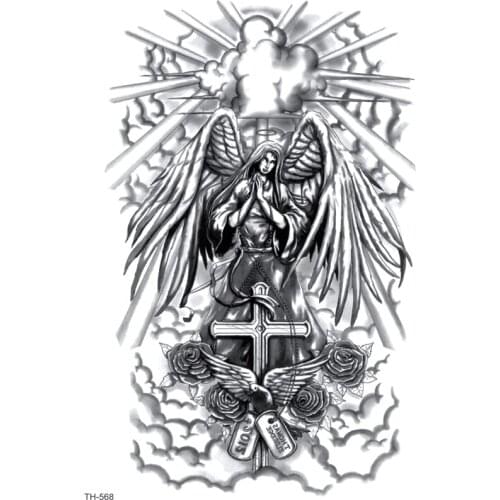 Angel Came Into The World Waterproof Temporary Tattoos Men Fake Tattoo Body Tatoo Sleeve Art Tattoo Tatuajes henna Tattoo
