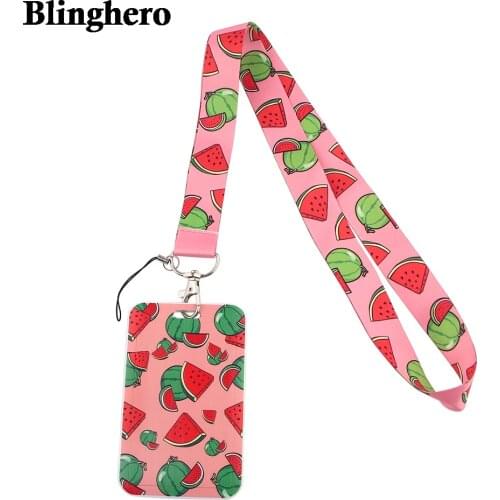 CB226 Watermelon Fruit Keychain Lanyard Cute Phone Charm Cell Phone Neck Strap Pink Lanyards for Keys ID Badge Key Card Holder