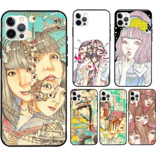 Shintaro kago Horror cartoons Fundas For iPhone 12 Pro Max Mini XR X XS Max SE 2020 6S 7 8 Plus 11 Pro Max Phone Case