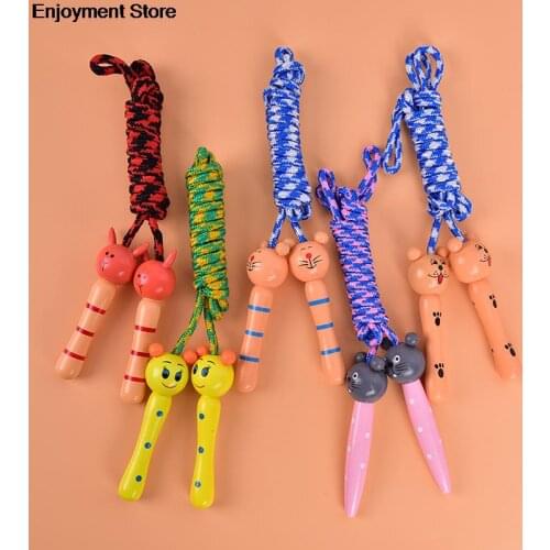 JULYHOT Kids Jump Ropes Wood Handle Sport Bodybuilding Fitness Lovely Cartoon Skipping Ropes Wood Handle