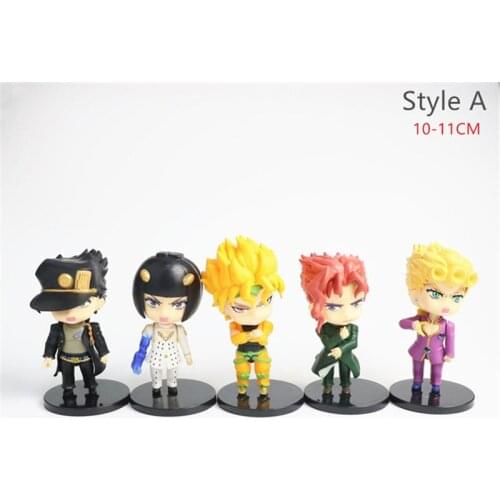 5pcs/set Jojo Bizarre Adventure Cosplay Unisex Figure Kujo Jotaro Figurine Higashikata Josuke Kakyoin Noriaki Action Figure