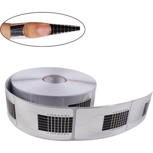 Finger Angel 50/100/500PCS Nail Forms Nail Art Guide Paper Silver Curve Nails Gel UV Extension French DIY Manicure Tool