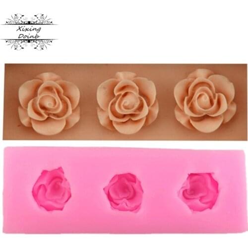 Flower shaped silica gel molds, chocolate fudge cake decoration tools, cookie Fillmore polymer clay resin kitchen baking mold