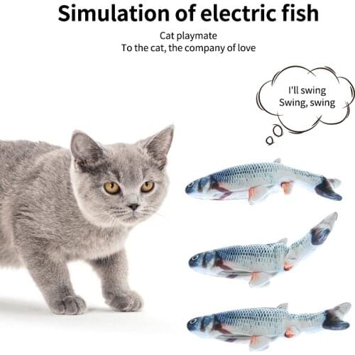 30CM Pet Cat Toy USB Charging Simulation Electric Dancing Moving Floppy Fish Cats Toy For Pet Toys Interactive Dog Cat Gifts